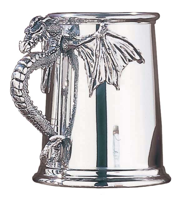 The Alchemy Collection 1 Pint Dragon Handle Pewter Tankard (Wyverex) (AT006)